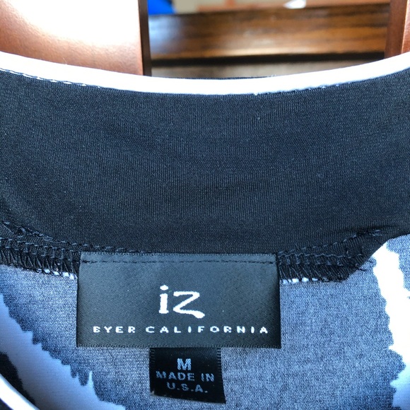 IZ Black and White Print Halter Tank Top - Picture 4 of 5